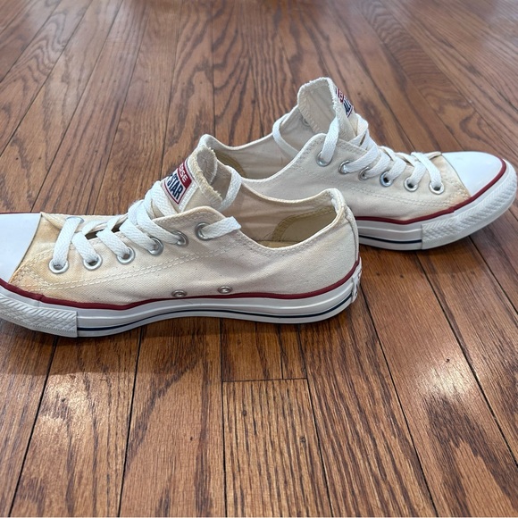 Converse All Star Beige and Red Sneakers - Picture 4 of 10